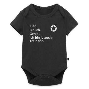 Geschenk Profi Klug Genial bin Trainerin - Baby Premium Kurzarmbody - Schwarz - Vorne