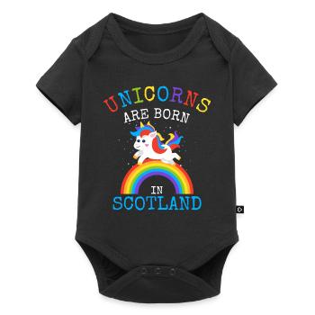 Les licornes sont nées en Écosse.Scottish Unicorn Kid - Body à manches courtes Premium Bébé - noir - Devant