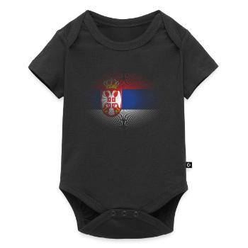 Amour de la maison patrie soleil brille drapeau fier Serbi - Body à manches courtes Premium Bébé - noir - Devant