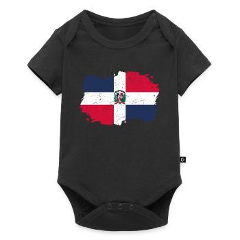 indigène Drapeau Roots Roots Re dominicaine - Body à manches courtes Premium Bébé - noir - Devant