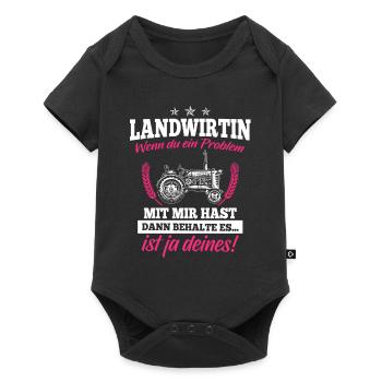 Chemise paysanne · tracteur · femme · un problème? - Body à manches courtes Premium Bébé - noir - Devant