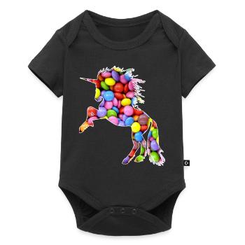 Unicorn Colorful Color Smarties - Baby Premium short-sleeve bodysuit - black - Front