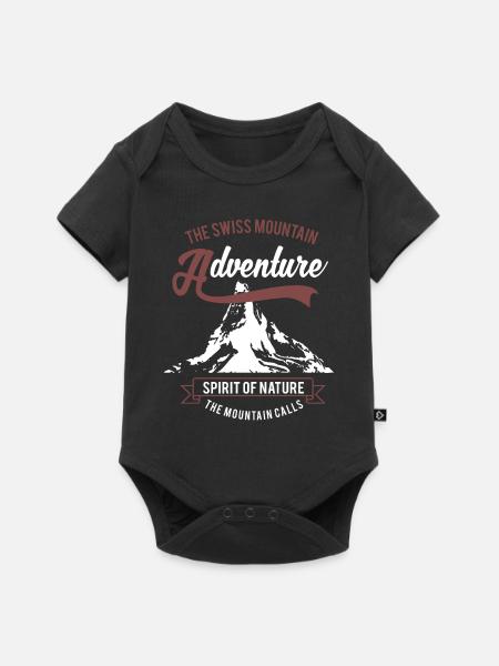 Schweizer Berge - Baby Premium Kurzarmbody - Schwarz