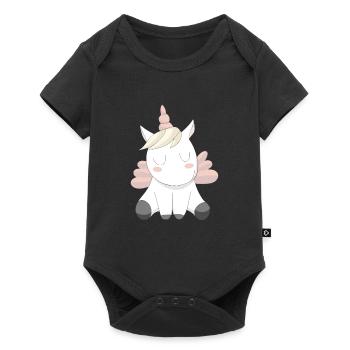 Licorne licorne mignon motif animal animaux design - Body à manches courtes Premium Bébé - noir - Devant