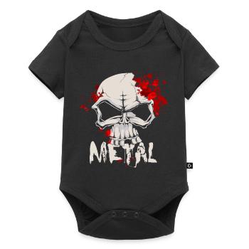 Heavy Metal Skull With Drops Of Blood - Baby Premium Kurzarmbody - Schwarz - Vorne