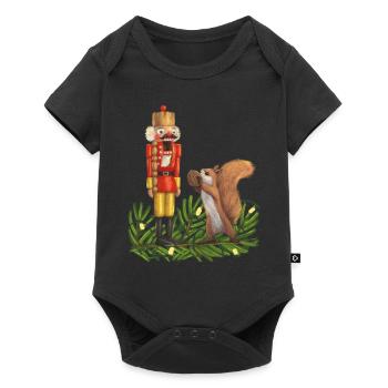 Nussknacker und Eichhörnchen - Baby Premium Kurzarmbody - Schwarz - Vorne