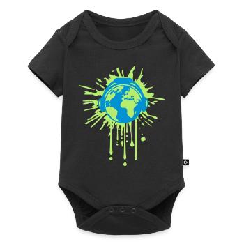 graffiti gouttes gouttes de terre gouttes de terre musique - Body à manches courtes Premium Bébé - noir - Devant