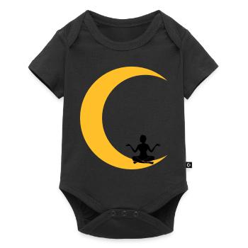 méditer lune yoga prier fitness femme s'aimer - Body à manches courtes Premium Bébé - noir - Devant