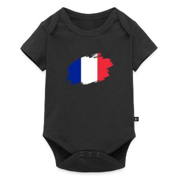 France drapeau français drapeau drapeau tricolore - Body à manches courtes Premium Bébé - noir - Devant