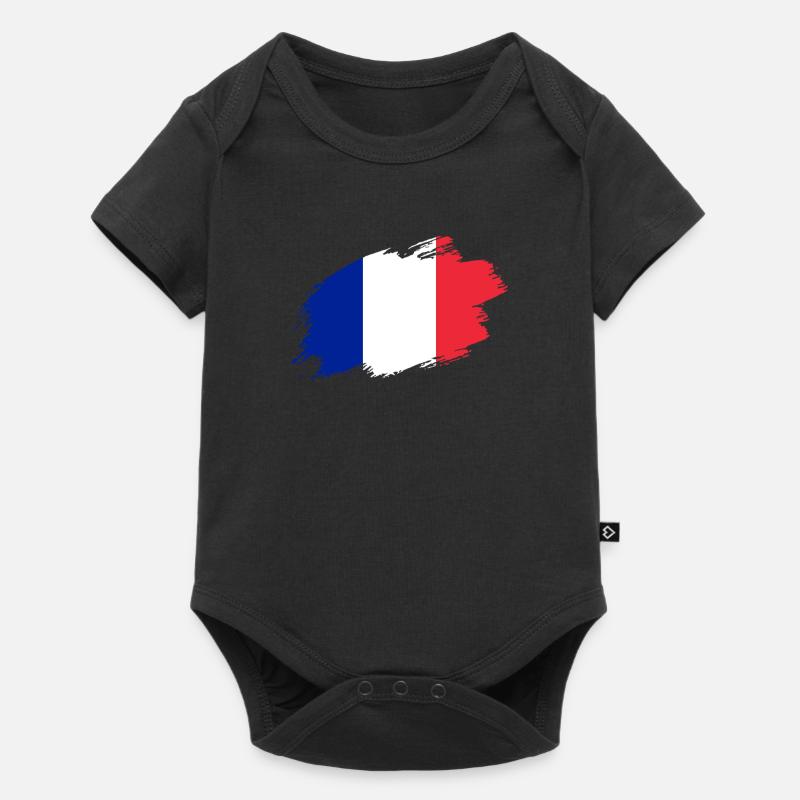 France drapeau français drapeau drapeau tricolore - Body à manches courtes Premium Bébé - noir