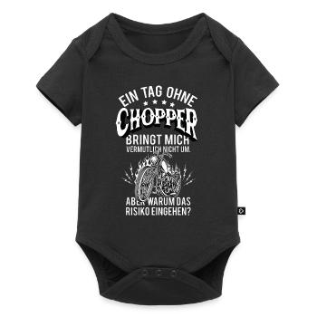 Chopper Motorrad Gang - Baby Premium Kurzarmbody - Schwarz - Vorne