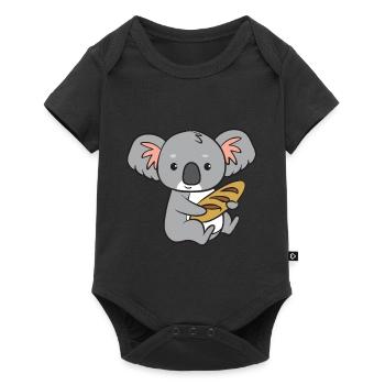 Koala - avec du pain - Body à manches courtes Premium Bébé - noir - Devant