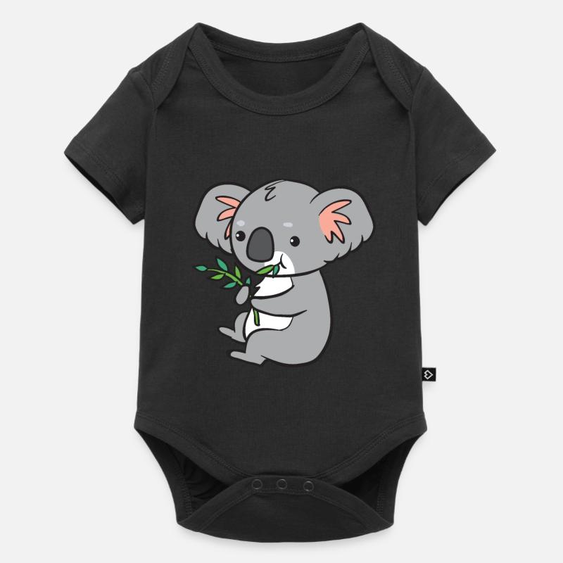 Koala - isst Eukalyptus - Baby Premium Kurzarmbody - Schwarz