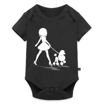 Chien avec caniche - Body à manches courtes Premium Bébé - noir - Devant