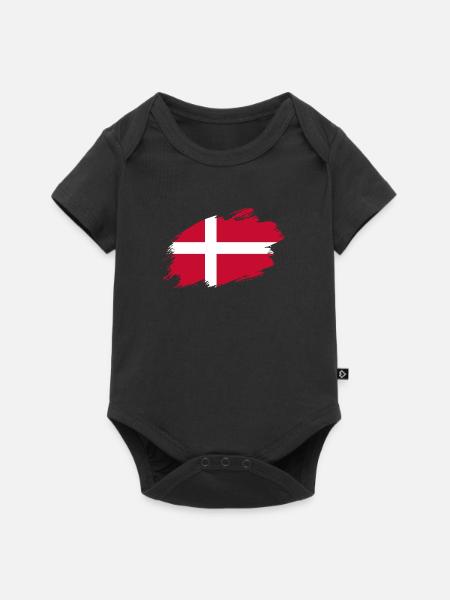 Dänemark dänisch Flagge Fahne - Baby Premium Kurzarmbody - Schwarz