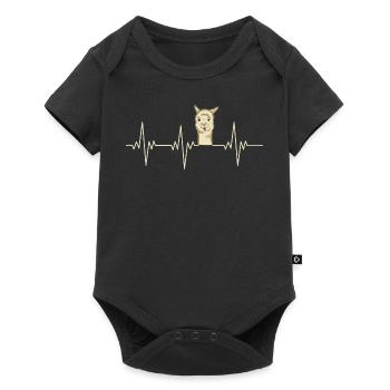 Heartbeat Alpaca Herzschlag Alpaka - Baby Premium short-sleeve bodysuit - black - Front