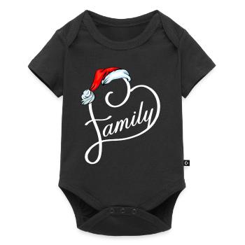 Coeur de famille Santa - Body à manches courtes Premium Bébé - noir - Devant