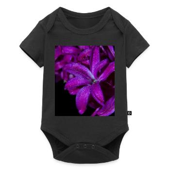 Jacinthe de fleur pourpre - Body à manches courtes Premium Bébé - noir - Devant