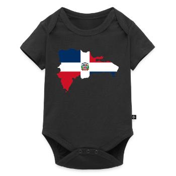 Drapeau République dominicaine carte drapeau - Body à manches courtes Premium Bébé - noir - Devant