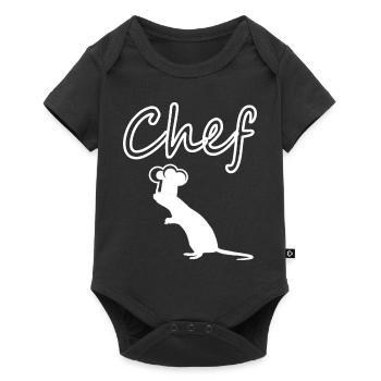 Chef personnage de bande dessinée rat avec chapeau de cuisine cadeau - Body à manches courtes Premium Bébé - noir - Devant
