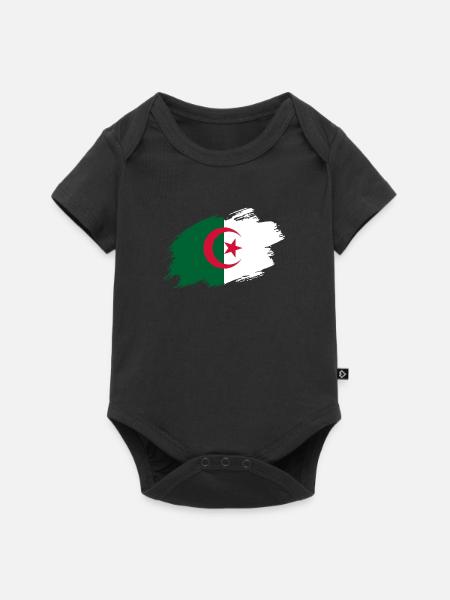 Algerien algerisch Flagge Fahne - Baby Premium Kurzarmbody - Schwarz