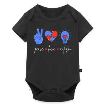 Peace Love Autisme I - Body à manches courtes Premium Bébé - noir - Devant