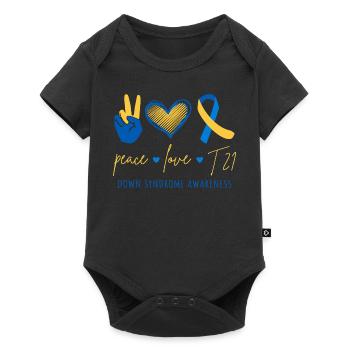 Peace Love T21 - Down Syndrome Awareness II - Body à manches courtes Premium Bébé - noir - Devant
