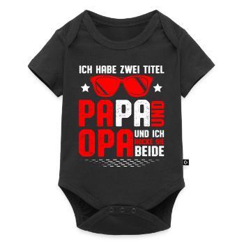 Ich bin Papa und Opa - Baby Premium Kurzarmbody - Schwarz - Vorne