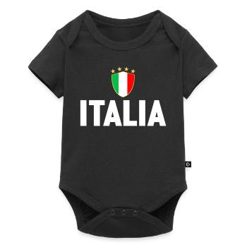 ITALIE DRAPEAU ITALIEN FOOTBALL 2021 VACANCES - Body à manches courtes Premium Bébé - noir - Devant