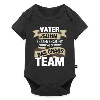 Vater und Sohn - Baby Premium Kurzarmbody - Schwarz - Vorne