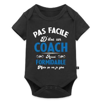 Coach Formidable Idée Cadeau Entraîneur Drôle - Body à manches courtes Premium Bébé - noir - Devant