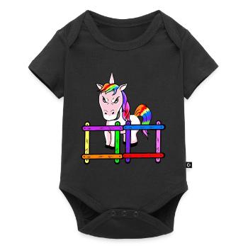 For children grim unicorn emotion feelings anger - Baby Premium short-sleeve bodysuit - black - Front
