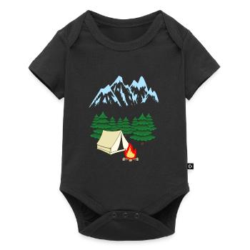 Gebirge Bergsteiger Expedition Abenteuer Camping - Baby Premium Kurzarmbody - Schwarz - Vorne