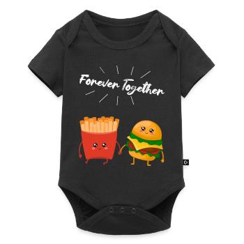 Burger & Fries Couple Cadeau pour les amateurs de frites - Body à manches courtes Premium Bébé - noir - Devant