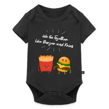 Burger & Fries Couple Cadeau pour les amateurs de frites - Body à manches courtes Premium Bébé - noir - Devant