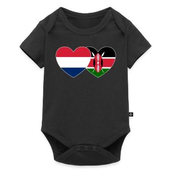 Holland Kenya Flag Heart - Baby Premium short-sleeve bodysuit - black - Front