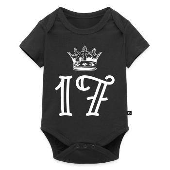 17 Number crown - Baby Premium short-sleeve bodysuit - black - Front