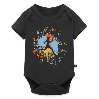 Athletics Running Woman Color Splash - Baby Premium short-sleeve bodysuit - black - Front