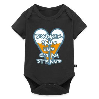 Sommer Sand Eis am Strand - Baby Premium Kurzarmbody - Schwarz - Vorne