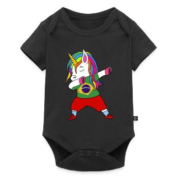 Brésil football dabbing cadeau - Body à manches courtes Premium Bébé - noir - Devant