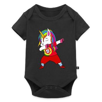Portugal Football Dabbing Cadeau - Body à manches courtes Premium Bébé - noir - Devant
