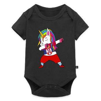Serbie football dabbing cadeau - Body à manches courtes Premium Bébé - noir - Devant