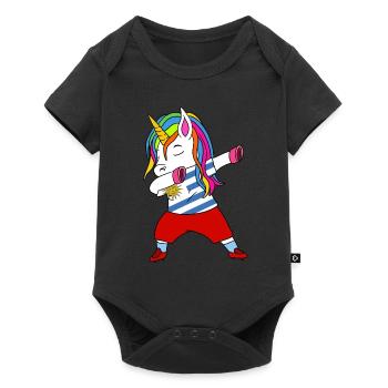 Uruguay football dab cadeau - Body à manches courtes Premium Bébé - noir - Devant