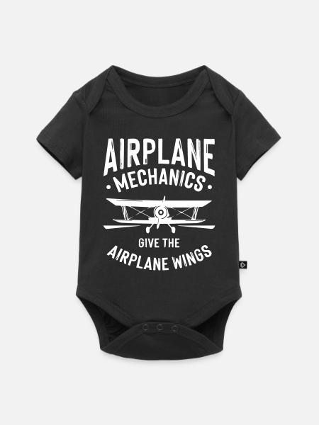 Airplane Mechanics - Baby Premium Kurzarmbody - Schwarz
