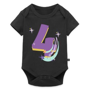 4th birthday (4-year gift) - Baby Premium short-sleeve bodysuit - black - Front
