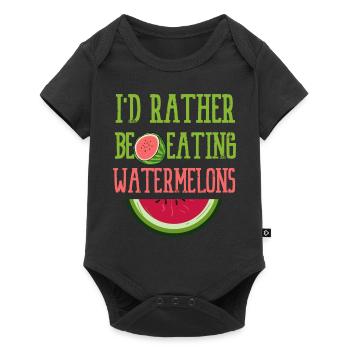 Manger des pastèques Melons d'été tropicaux - Body à manches courtes Premium Bébé - noir - Devant