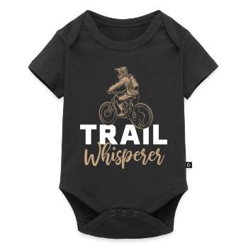 Trailflüsterer Mountainbike MTB Downhill - Baby Premium Kurzarmbody - Schwarz - Vorne