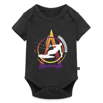 Kitesurfen Kitesurf Kitesurfer Kiten Kiteboarden - Baby Premium Kurzarmbody - Schwarz - Vorne