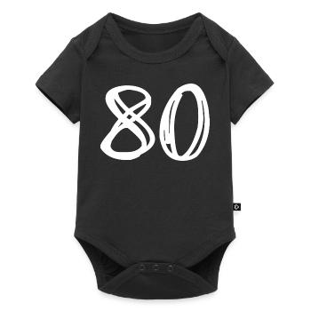 80 YEARS. 80TH ANNIVERSARY. BIRTHDAY 80 YEARS. 80 - Baby Premium short-sleeve bodysuit - black - Front