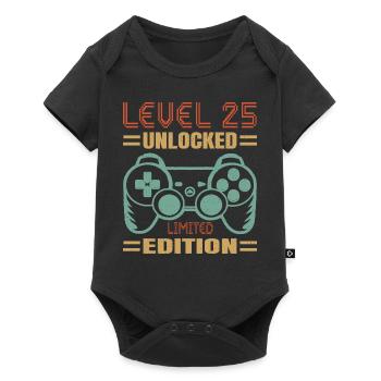 Anniversaire Niveau 25 Débloqué - Body à manches courtes Premium Bébé - noir - Devant